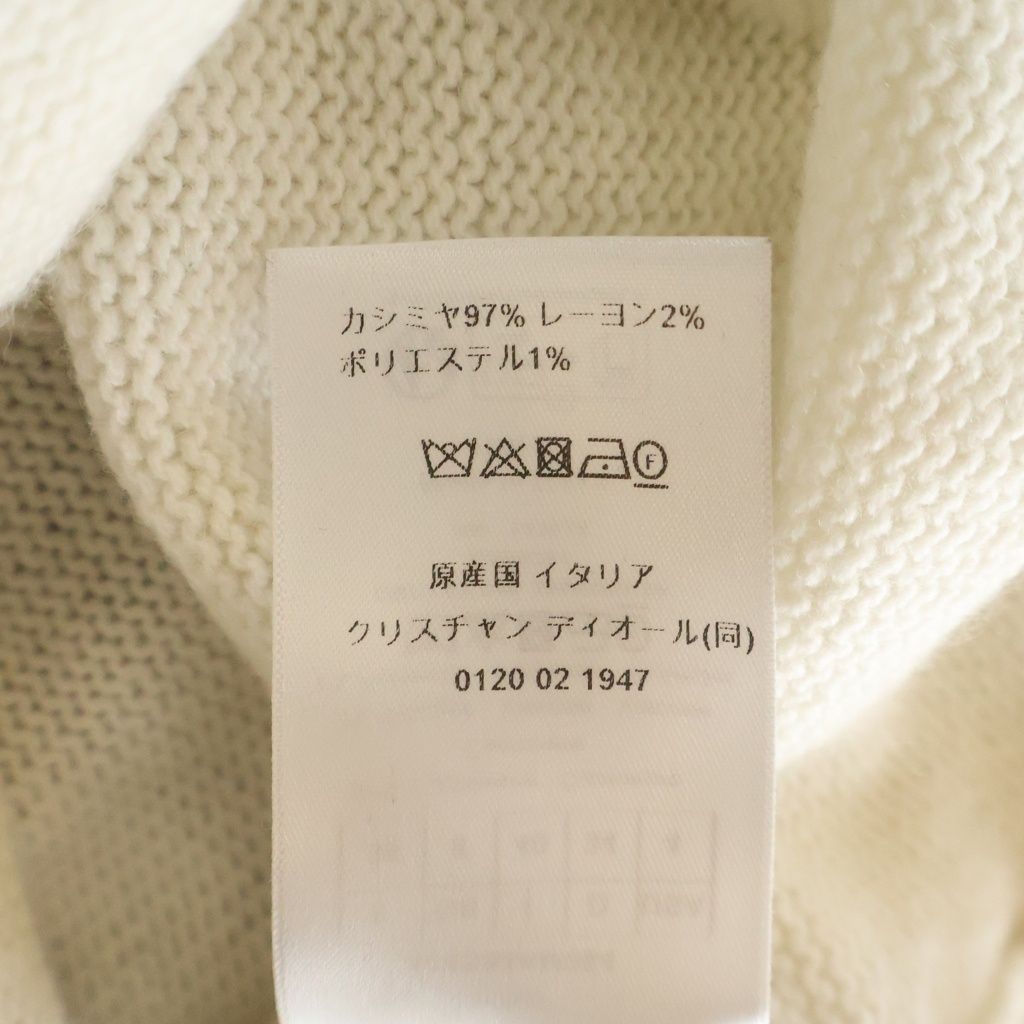 Dior Cashmere Logo Embroidery Bottle Neck Long Sleeve Knit Sweater Ivory — view 8