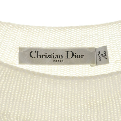 Dior Cashmere Logo Embroidery Bottle Neck Long Sleeve Knit Sweater Ivory — view 7