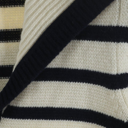 Dior Border All Over Cashmere Blend Sera Color Knit Cardigan Navy White — view 5