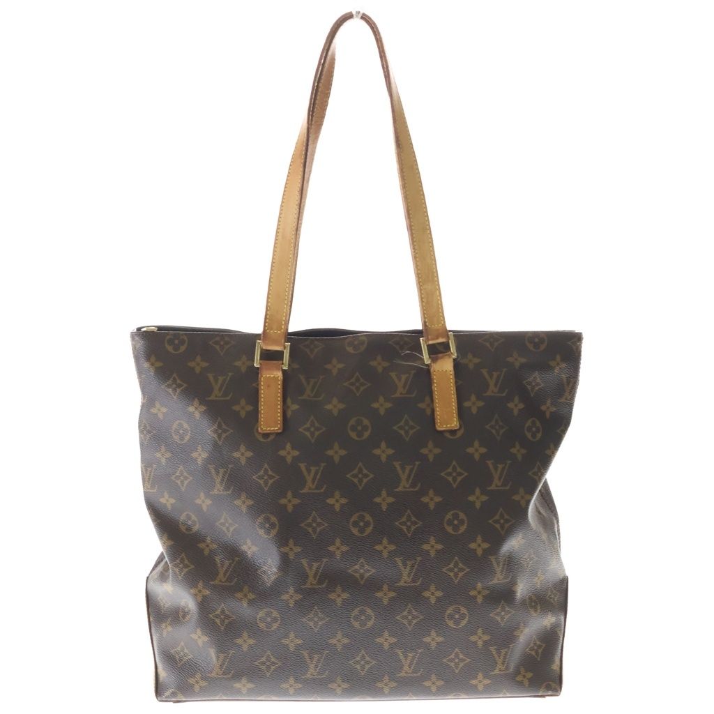Louis Vuitton Cabas Piano Monogram Leather Hand Tote Gold Brown