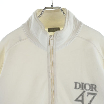 Dior Homme Logo Embroidery Stand Collar Half Zip Pullover Sweatshirt White — view 3