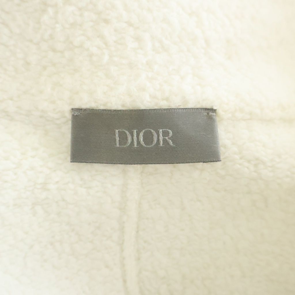Dior Homme Logo Embroidery Stand Collar Half Zip Pullover Sweatshirt White — view 7