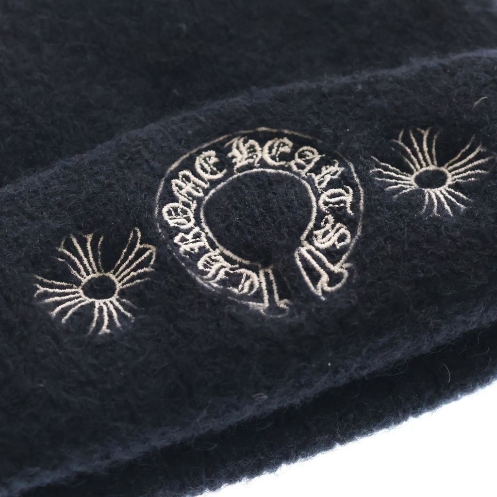 Chrome Hearts Wool Watch Cap CH Plus Horse Shoe Knit Cap Beanie Hat Black — view 5