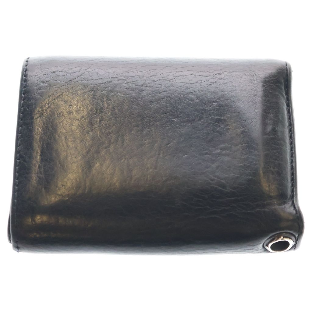 Chrome Hearts 3 Fold Cross Ball Button Leather Wallet Black — view 2