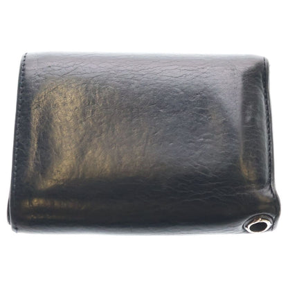 Chrome Hearts 3 Fold Cross Ball Button Leather Wallet Black — view 2