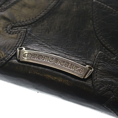 Chrome Hearts Rec Zip Double Flair Round Zip Leather Wallet Black — view 6