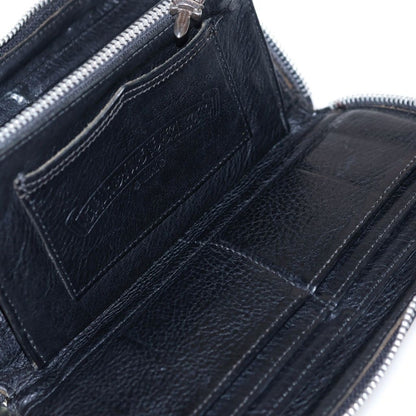 Chrome Hearts Rec Zip Double Flair Round Zip Leather Wallet Black — view 4