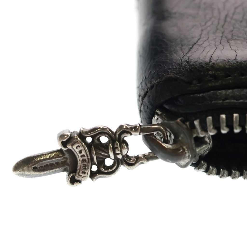 Chrome Hearts Rec Zip Double Flair Round Zip Leather Wallet Black — view 5