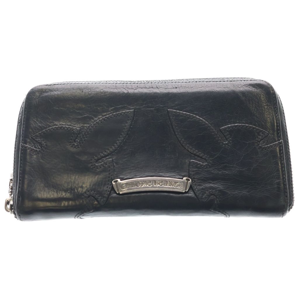 Chrome Hearts Rec Zip Double Flair Round Zip Leather Wallet Black — view 2