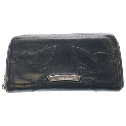 Chrome Hearts Rec Zip Double Flair Round Zip Leather Wallet Black — view 2