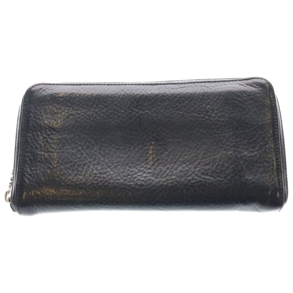 Chrome Hearts Rec Zip Plane Plain Round Zip Leather Wallet Black — view 2