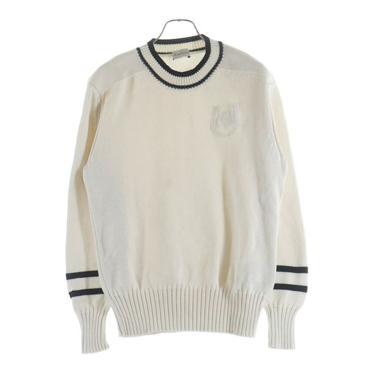 Moncler Monogram Patch Cotton Knit Sweater White