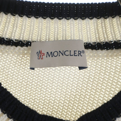 Moncler Monogram Patch Cotton Knit Sweater White — view 7