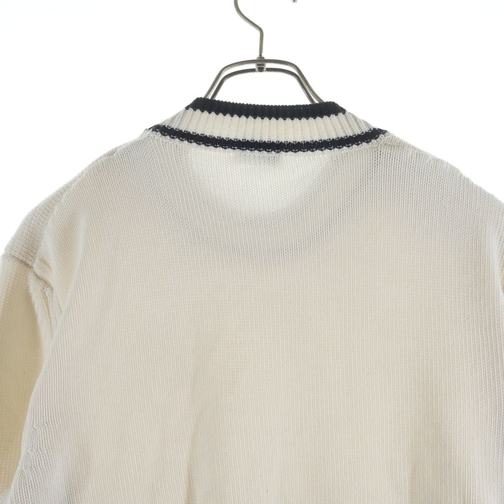 Moncler Monogram Patch Cotton Knit Sweater White — view 4