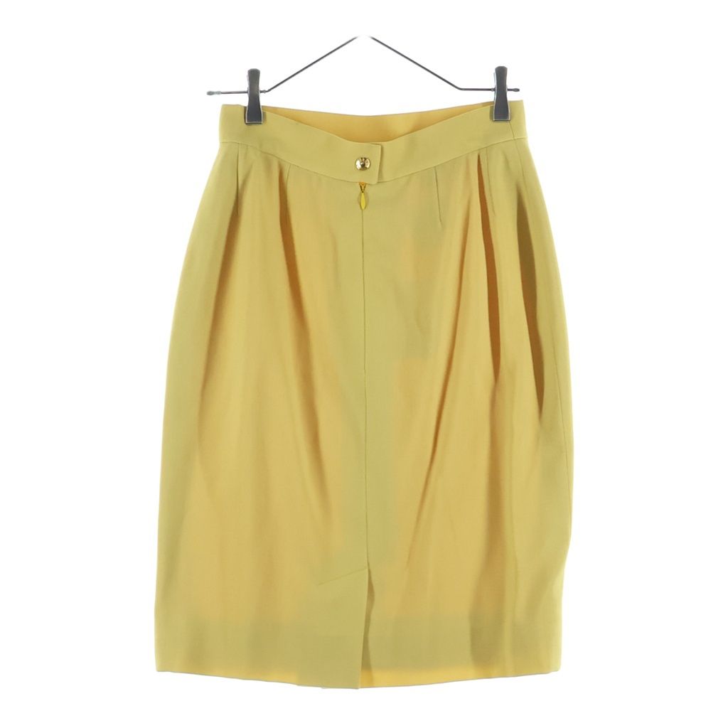 Hermes Colorless Jacket Skirt Set Yellow Wool 40 — view 5