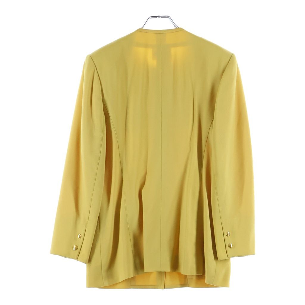 Hermes Colorless Jacket Skirt Set Yellow Wool 40 — view 3