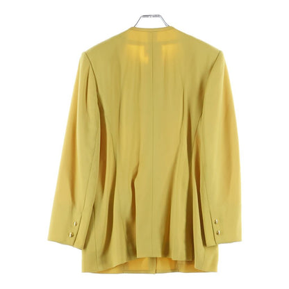 Hermes Colorless Jacket Skirt Set Yellow Wool 40 — view 3
