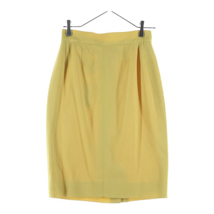Hermes Colorless Jacket Skirt Set Yellow Wool 40 — view 4