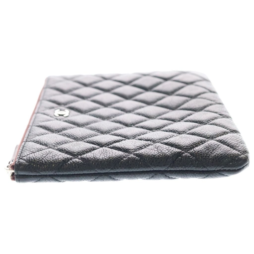 Chanel Quilted Clutch Caviar Leather Black — view 3