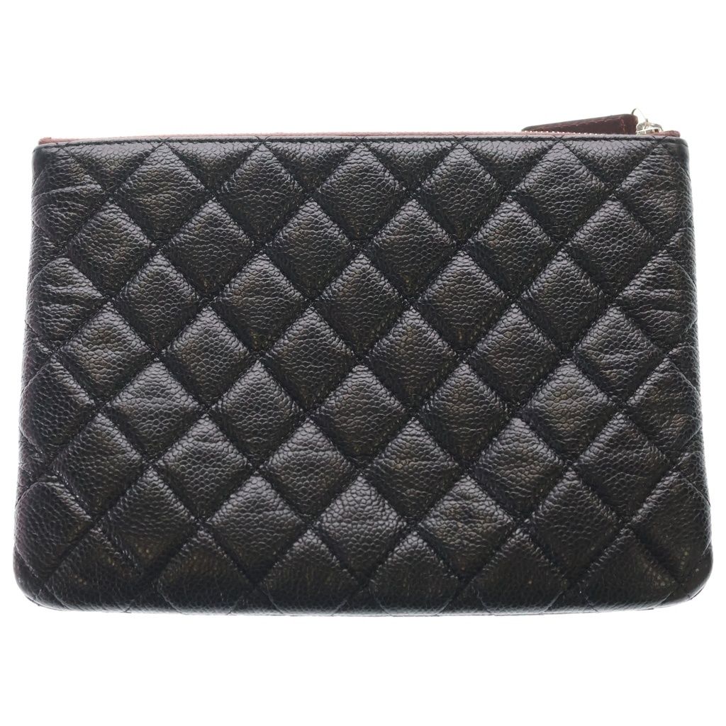 Chanel Quilted Clutch Caviar Leather Black — view 2