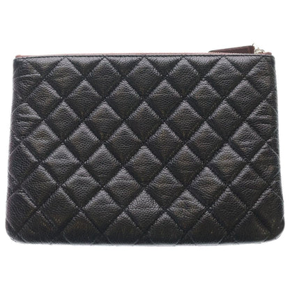 Chanel Quilted Clutch Caviar Leather Black — view 2
