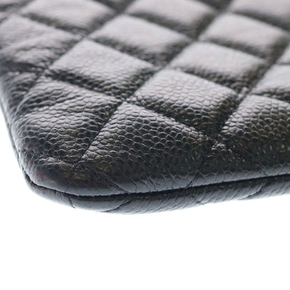 Chanel Quilted Clutch Caviar Leather Black — view 4