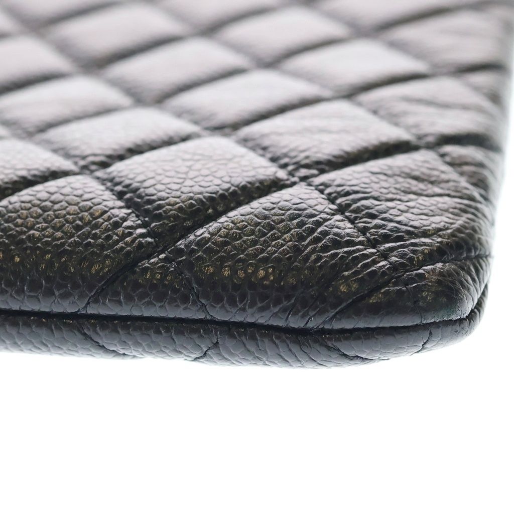 Chanel Quilted Clutch Caviar Leather Black — view 5