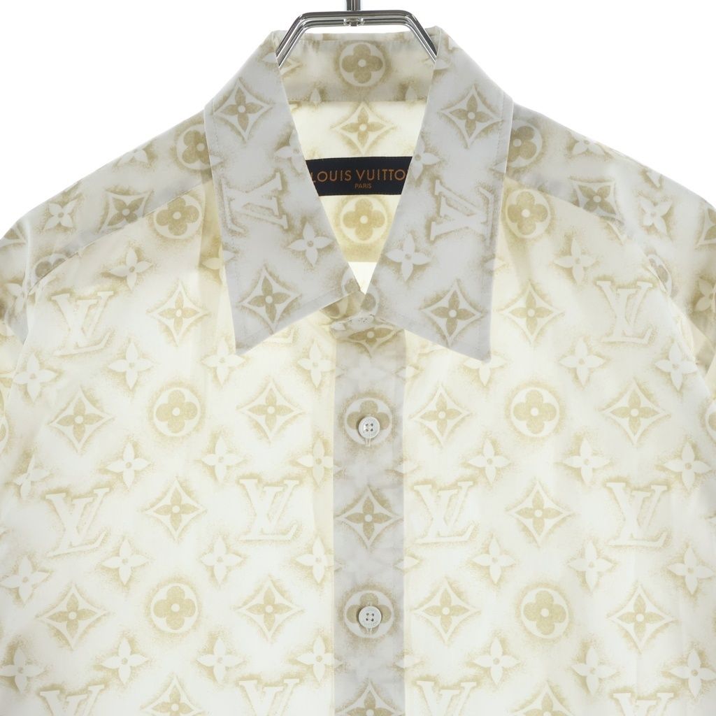 Louis Vuitton Monogram Sand Long Sleeve Shirt White — view 3