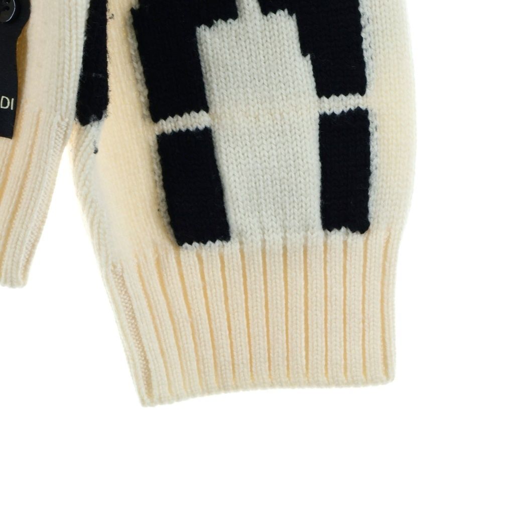 Fendi Big Logo Crew Neck Pullover Knit Sweater White — view 5