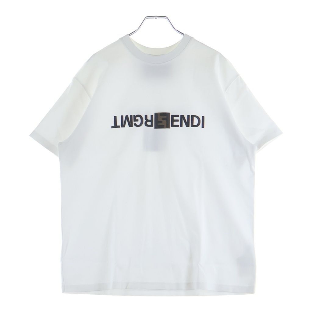 Fendi Reverse Logo Print T-Shirt White Cotton S Aqjn