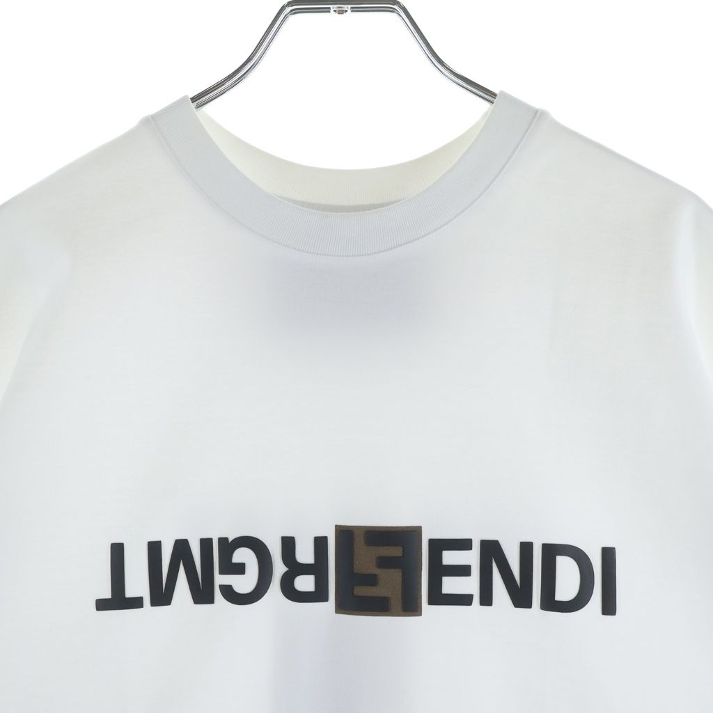 Fendi Reverse Logo Print T-Shirt White Cotton S Aqjn — view 3