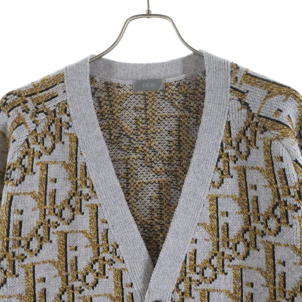 Dior Auburn All Over Pattern Cardigan Gray — view 3
