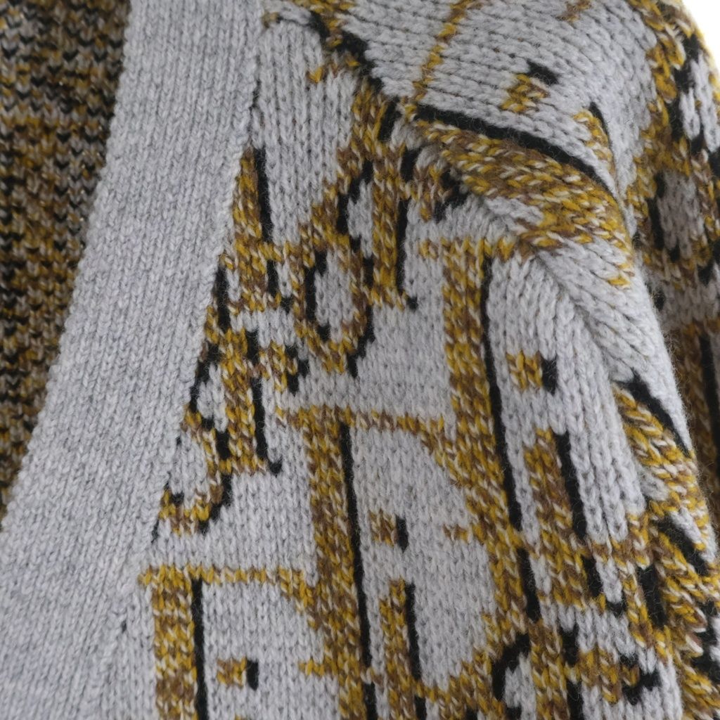 Dior Auburn All Over Pattern Cardigan Gray — view 5