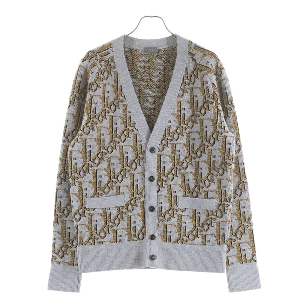 Dior Auburn All Over Pattern Cardigan Gray