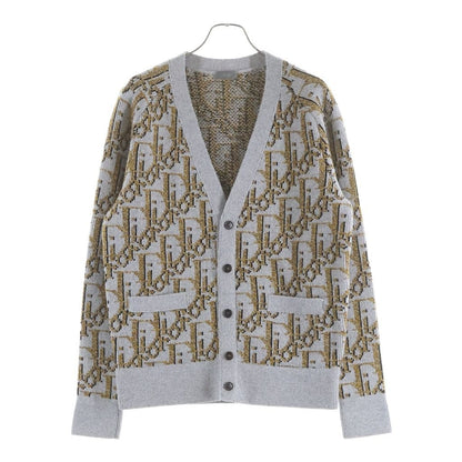 Dior Auburn All Over Pattern Cardigan Gray