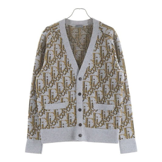 Dior Auburn All Over Pattern Cardigan Gray