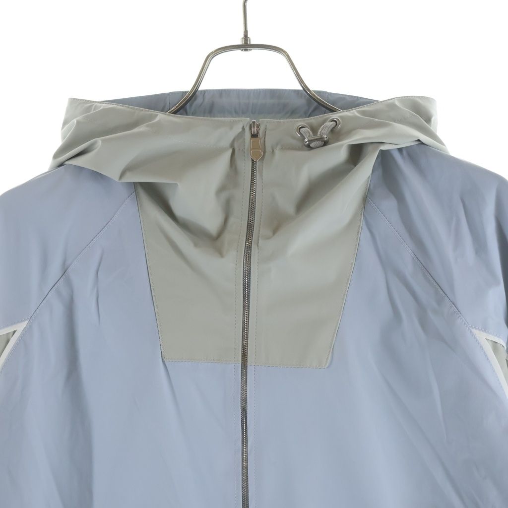 Hermes Nylon Zip Up Hoodie Light Blue Beige 48 — view 3