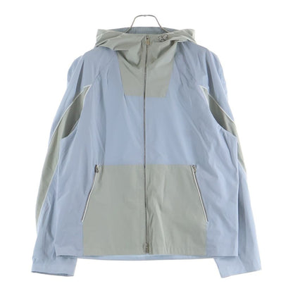 Hermes Nylon Zip Up Hoodie Light Blue Beige 48
