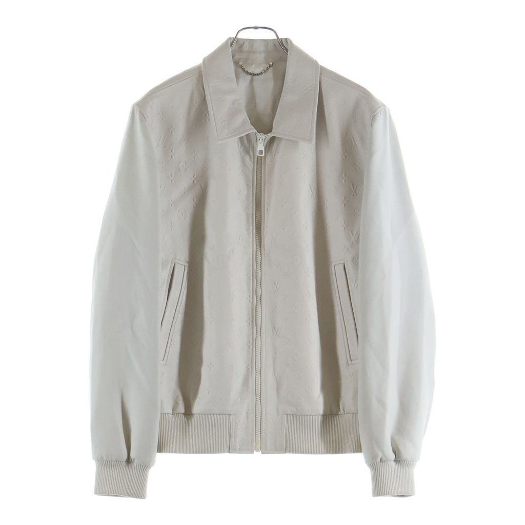 Louis Vuitton LV SE Emboss Monogram Mix Leather Jacket White 46