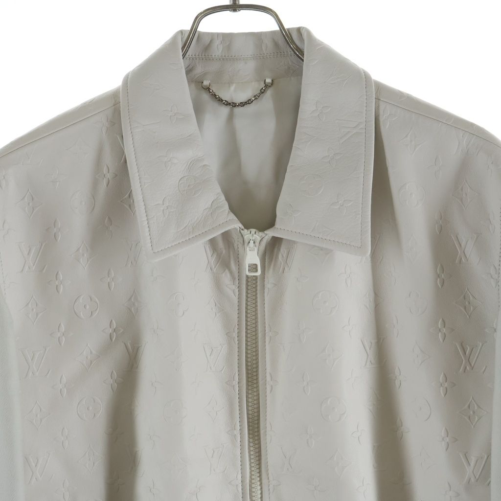 Louis Vuitton LV SE Emboss Monogram Mix Leather Jacket White 46 — view 3