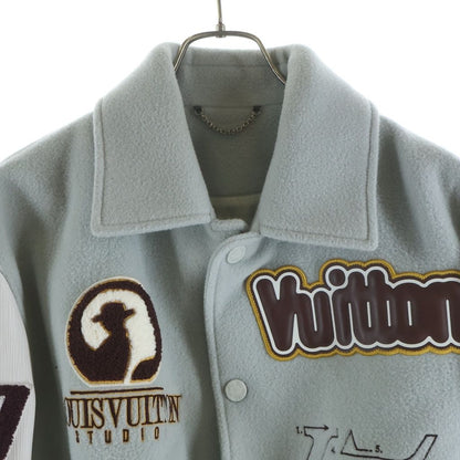 Louis Vuitton Varsity Leather Jacket Epi Wool Gray 46 — view 3