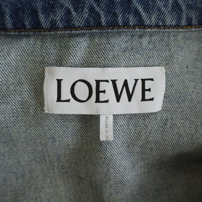 Loewe Anagram Logo Cutout Denim Tracker Jacket Indigo — view 7