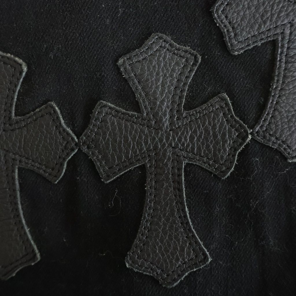 Chrome Hearts Vintage Cross Patch Flare Denim Jkt Jacket Black — view 7
