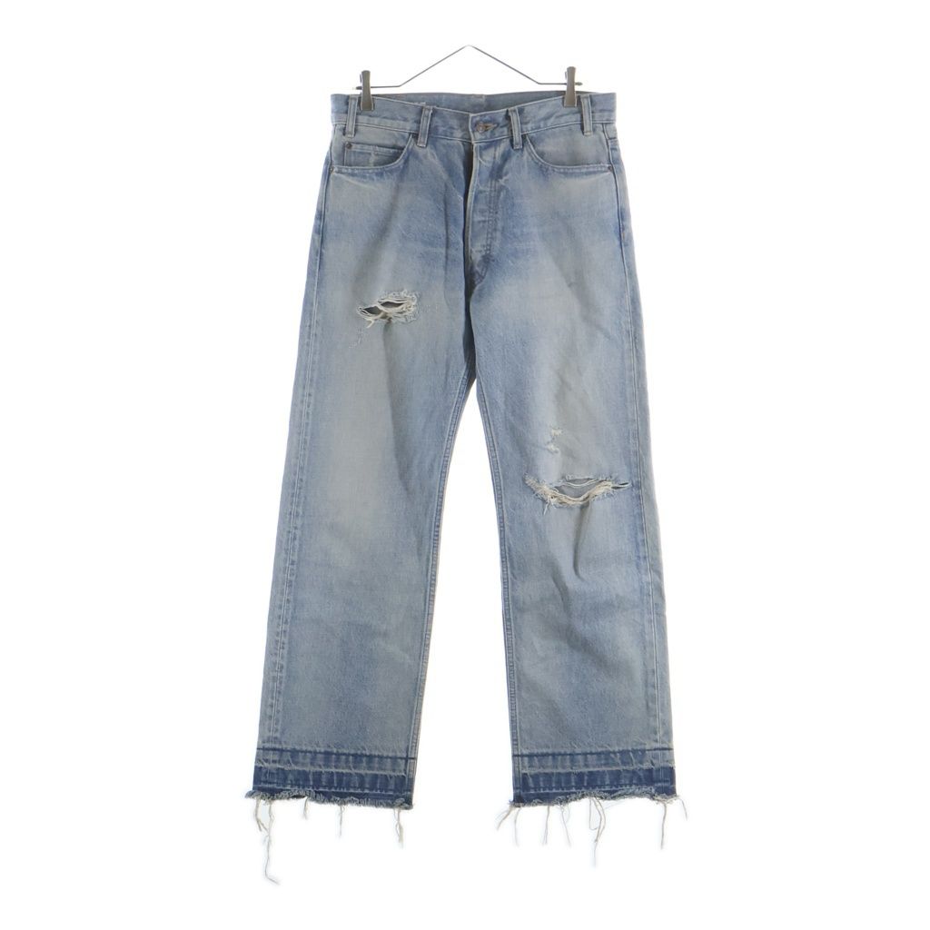 Celine Wesley Jeans East Side Distressed Wash Denim Pants Indigo