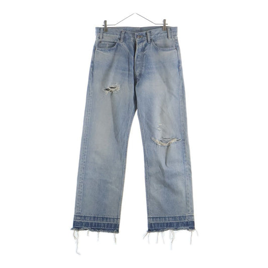 Celine Wesley Jeans East Side Distressed Wash Denim Pants Indigo