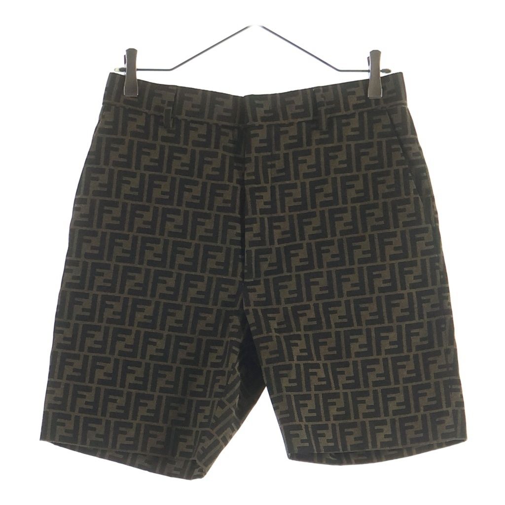 Fendi Zucca Pattern Shorts Brown