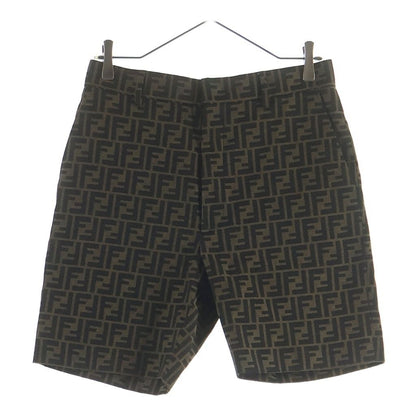 Fendi Zucca Pattern Shorts Brown