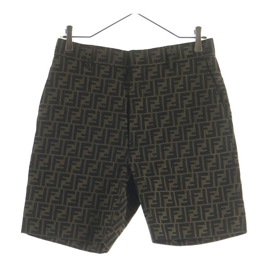 Fendi Zucca Pattern Shorts Brown