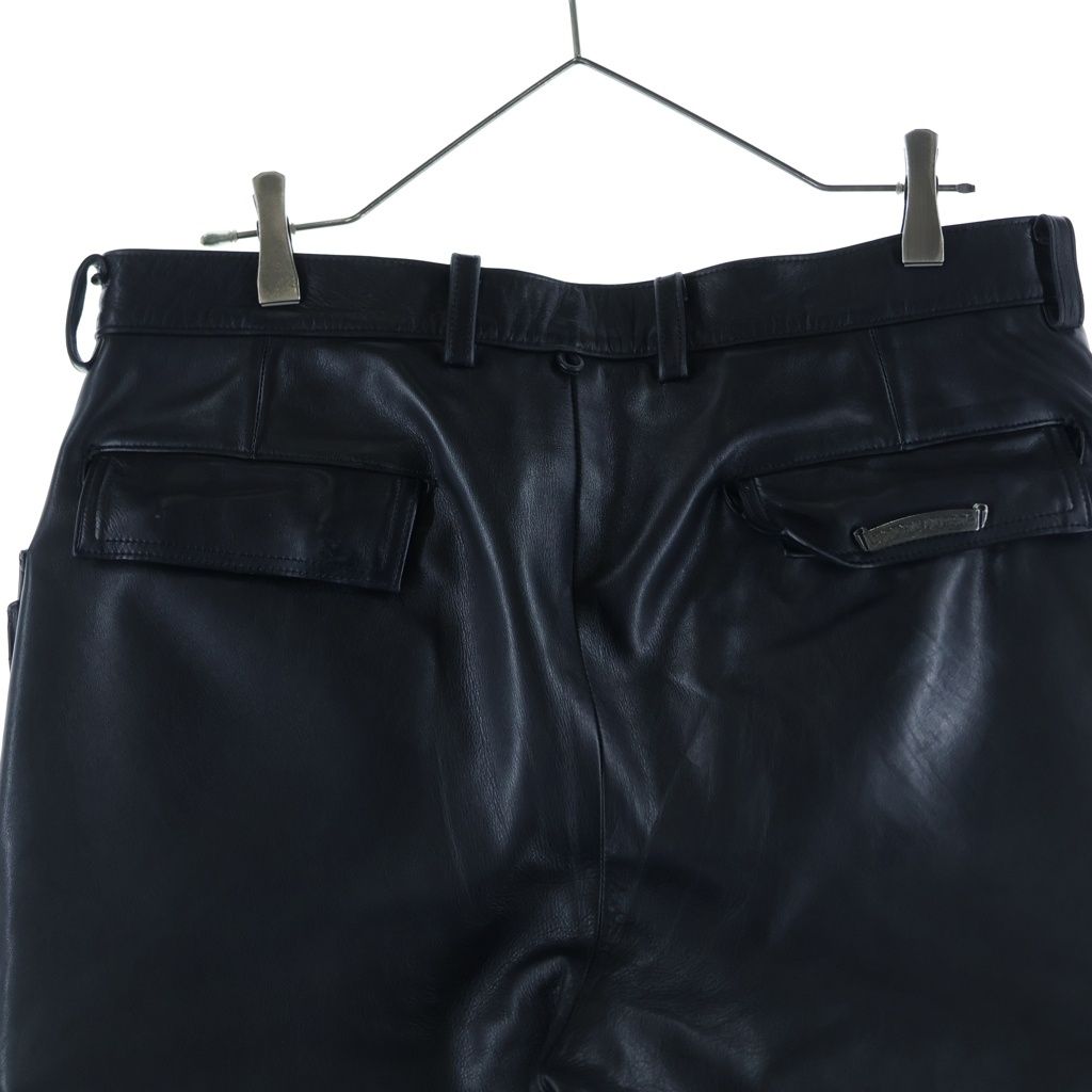 Chrome Hearts Fatigue Lthr Leather Crossball Button Cargo Shorts Black Silver — view 4