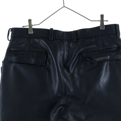 Chrome Hearts Fatigue Lthr Leather Crossball Button Cargo Shorts Black Silver — view 4